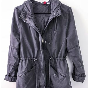 Gray Cargo Zip Up Jacket